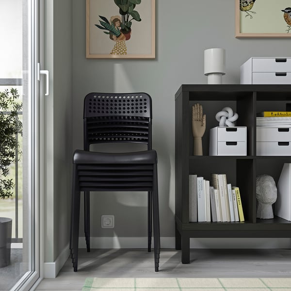 SANDSBERG table and 4 chairs, black black/black, 110x67 cm