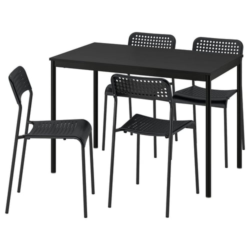 SANDSBERG table and 4 chairs, black black/black, 110x67 cm