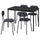 SANDSBERG table and 4 chairs, black black/Remmarn anthracite anthracite, 110x67 cm