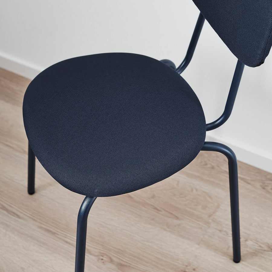 SANDSBERG table and 4 chairs, black black/Remmarn dark blue dark blue, 110x67 cm