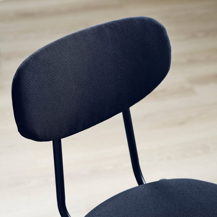 SANDSBERG table and 4 chairs, black black/Remmarn dark blue dark blue, 110x67 cm