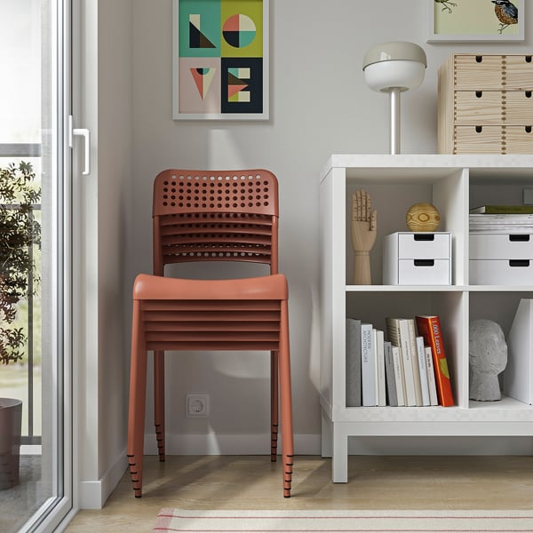 SANDSBERG table and 4 chairs, black black/red-brown, 110x67 cm