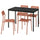 SANDSBERG table and 4 chairs, black black/red-brown, 110x67 cm