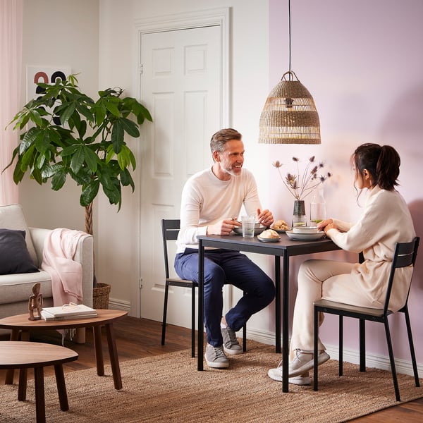 SANDSBERG table, black, 67x67 cm