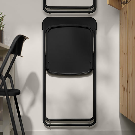 SANDSBERG / VIHALS table and 2 folding chairs, black black/black, 67x67 cm