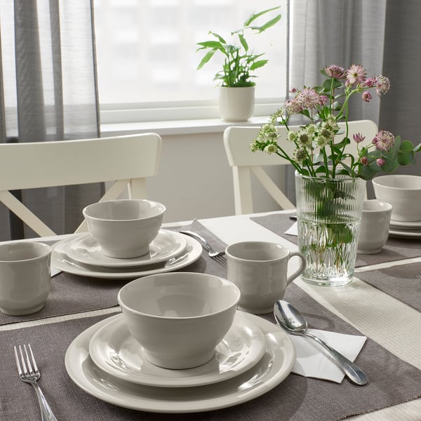 SANDSKÄDDA bowl, light grey-beige, 14 cm, 4 pack