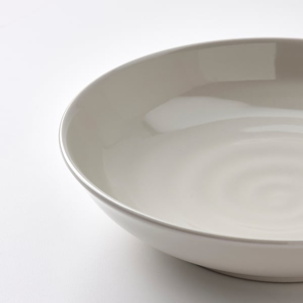 SANDSKÄDDA deep plate, light grey-beige, 21 cm, 4 pack