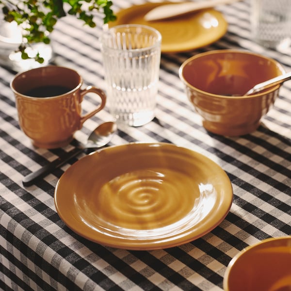 SANDSKÄDDA side plate, yellow, 20 cm