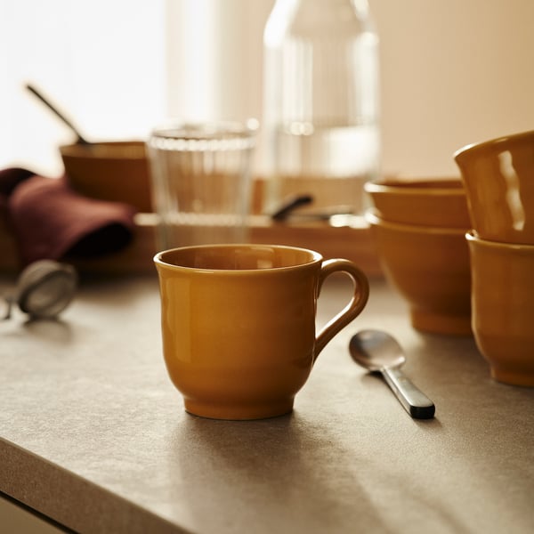 SANDSKÄDDA mug, yellow, 27 cl