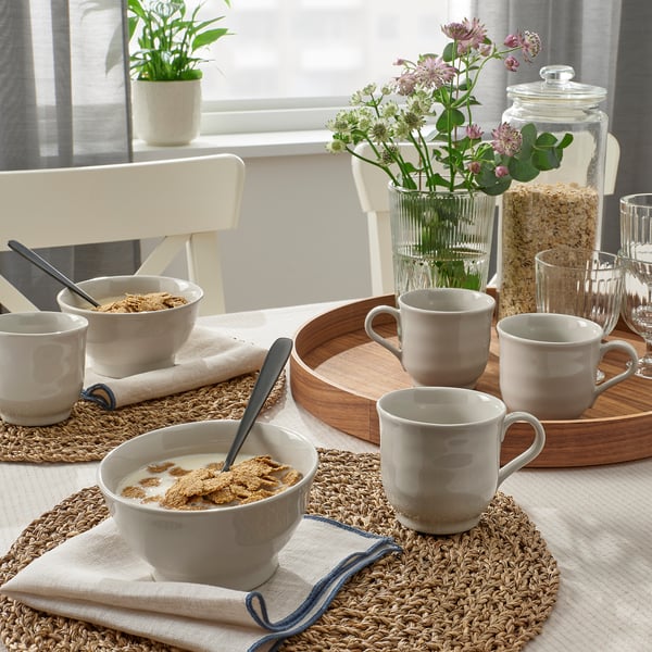 SANDSKÄDDA mug, light grey-beige, 27 cl