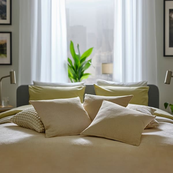 Ikea SANDTRAV - Cushion, yellow-beige/white, , 45x45 cm