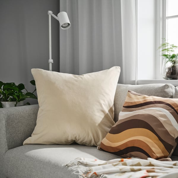 SANELA cushion cover, light beige, 65x65 cm