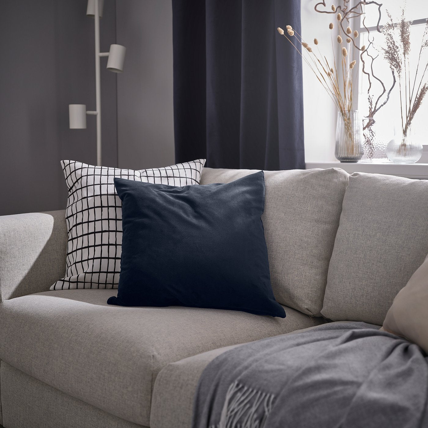 SANELA cushion cover, dark blue, 50x50 cm