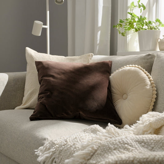 SANELA cushion cover, dark brown, 50x50 cm
