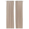 SANELA curtains, 1 pair, light beige/with heading tape, 140x300 cm