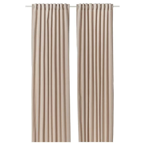 SANELA - Curtain, 2 sheets, light beige,140x300 cm