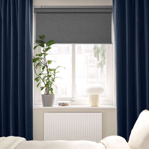 SANELA - Curtain, 2 sheets, dark blue,140x300 cm