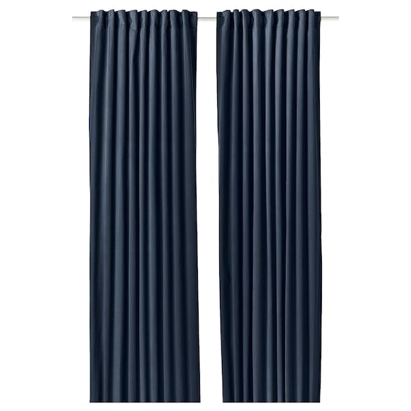 Ikea SANELA - Curtain, 2 sheets, dark blue,140x300 cm