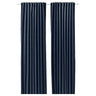 SANELA curtains, 1 pair, dark blue/with heading tape, 140x300 cm