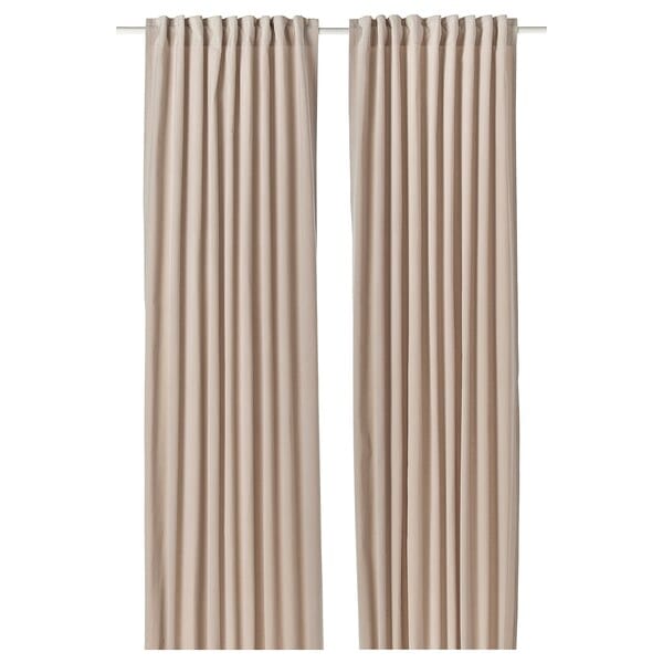 Ikea SANELA - Curtain, 2 sheets, light beige,140x300 cm