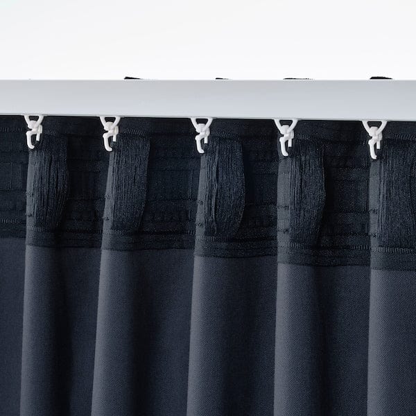 Ikea SANELA - Curtain, 2 sheets, dark blue,140x300 cm