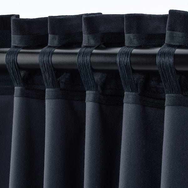 Ikea SANELA - Curtain, 2 sheets, dark blue,140x300 cm