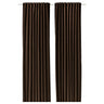 SANELA curtains, 1 pair, dark brown/with heading tape, 140x300 cm