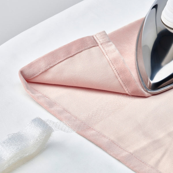 SANELA curtains, 1 pair, pale pink/with heading tape, 140x300 cm