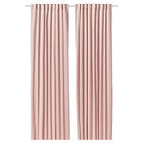 SANELA curtains, 1 pair, pale pink/with heading tape, 140x300 cm