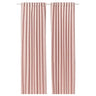 SANELA curtains, 1 pair, pale pink/with heading tape, 140x300 cm