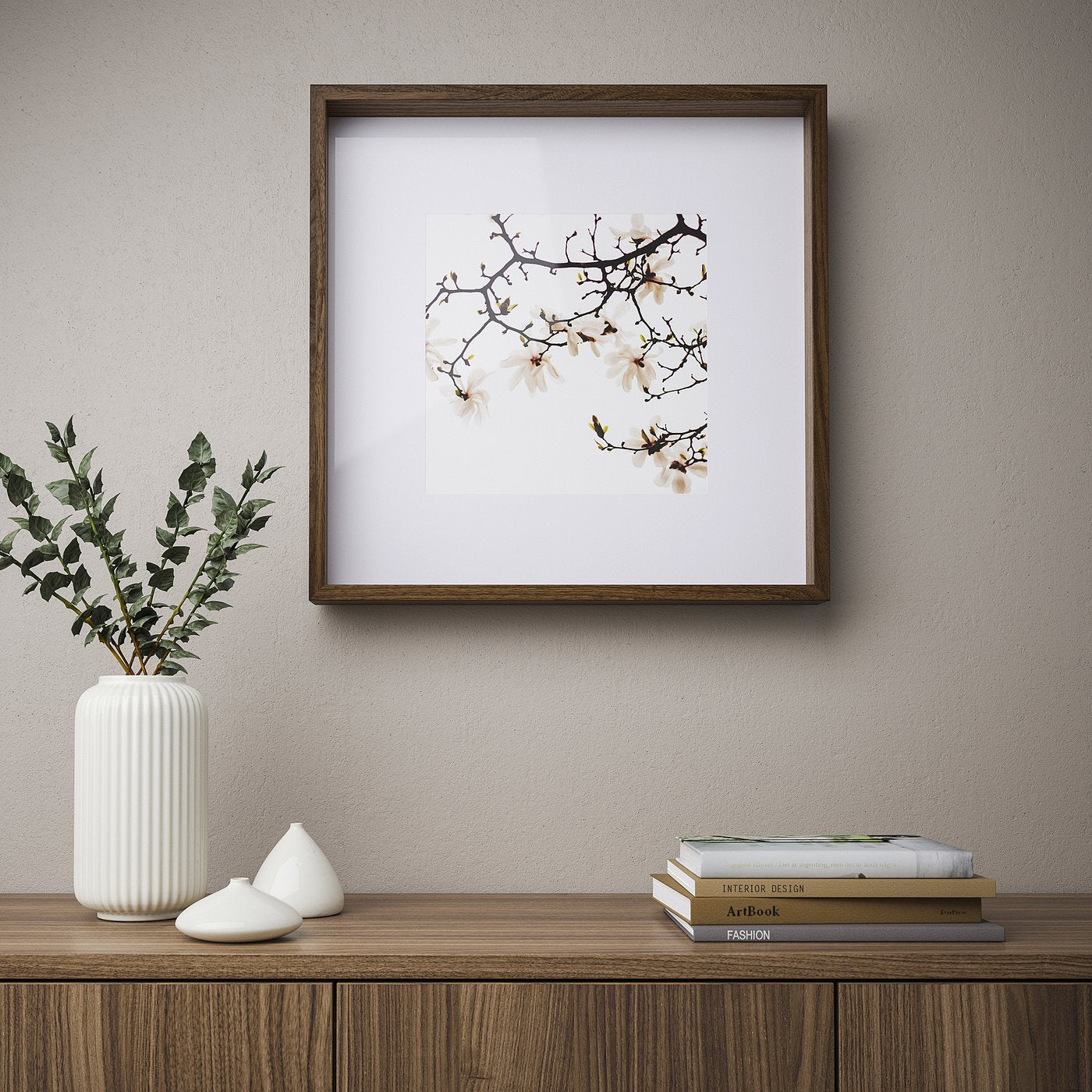 SANNAHED frame, walnut effect, 50x50 cm