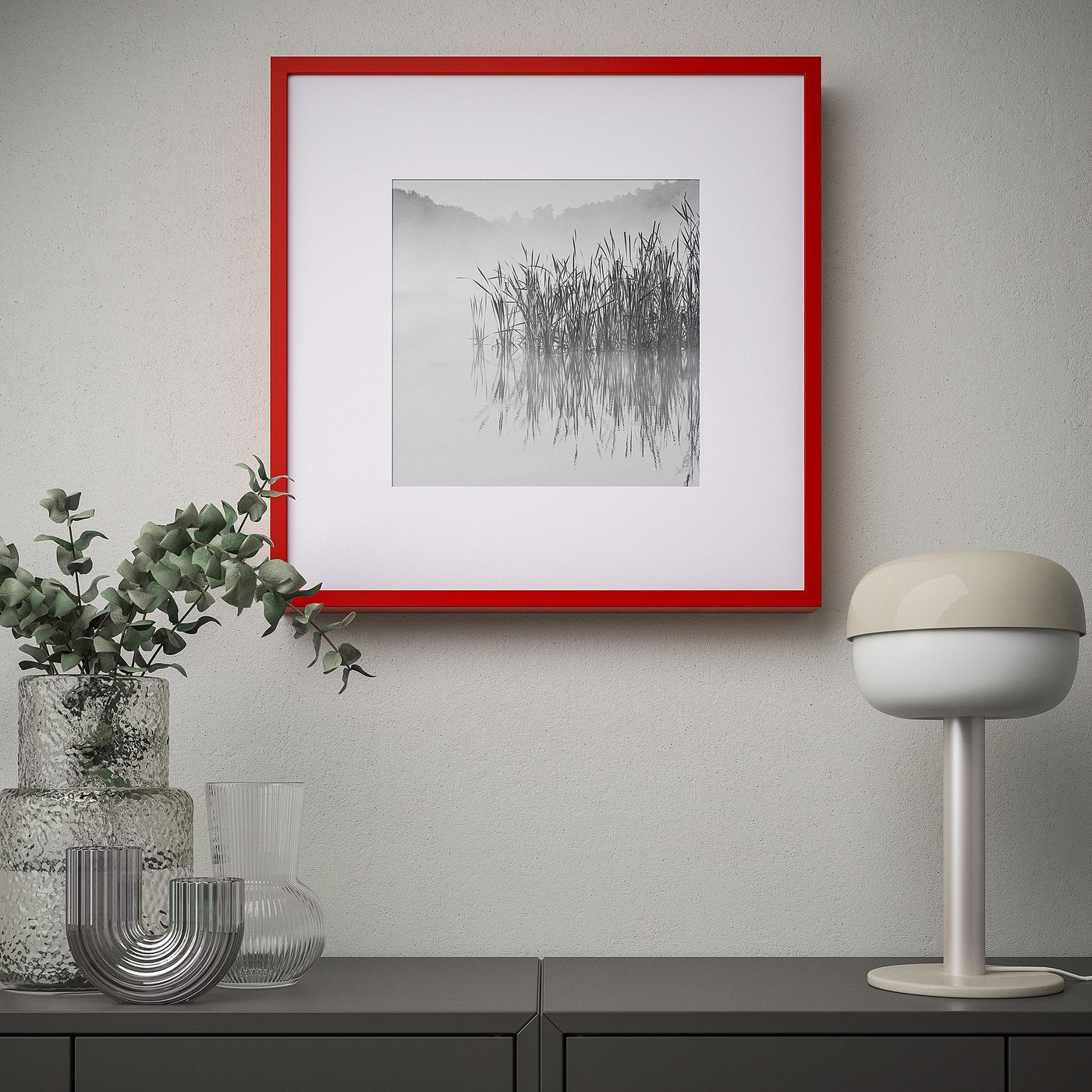 SANNAHED frame, red, 50x50 cm
