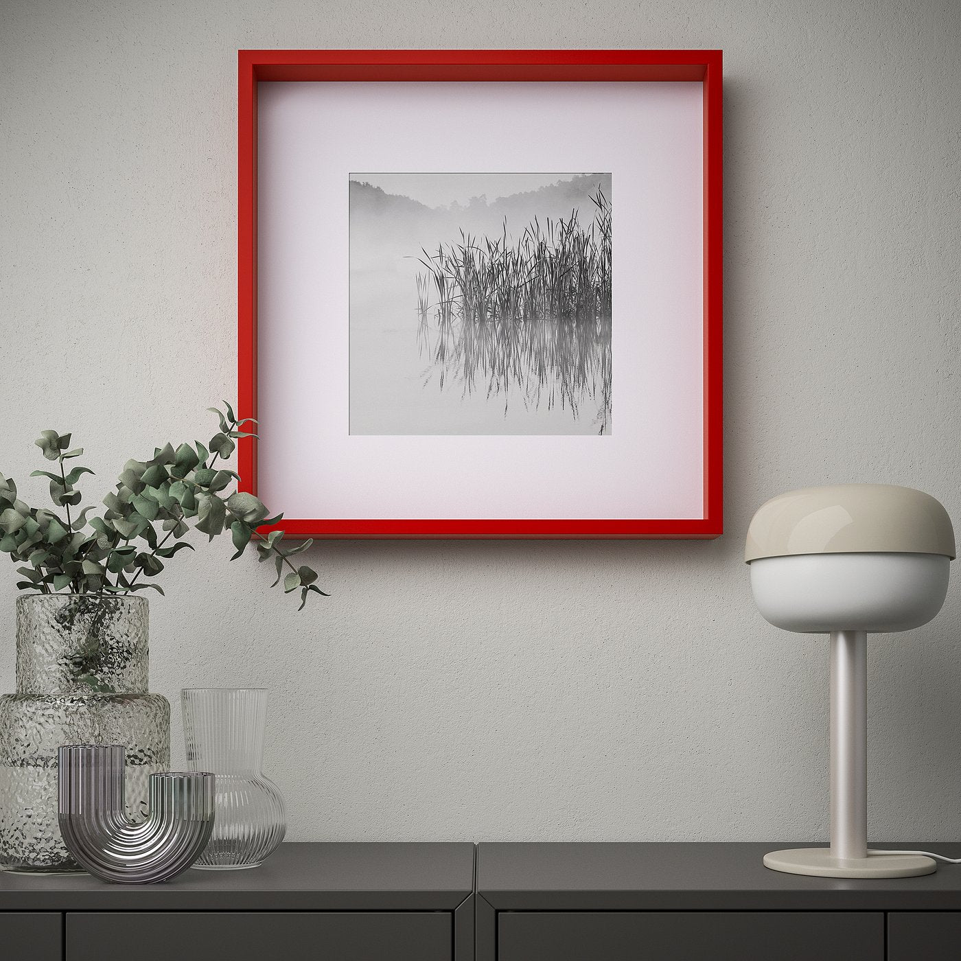 SANNAHED frame, red, 50x50 cm