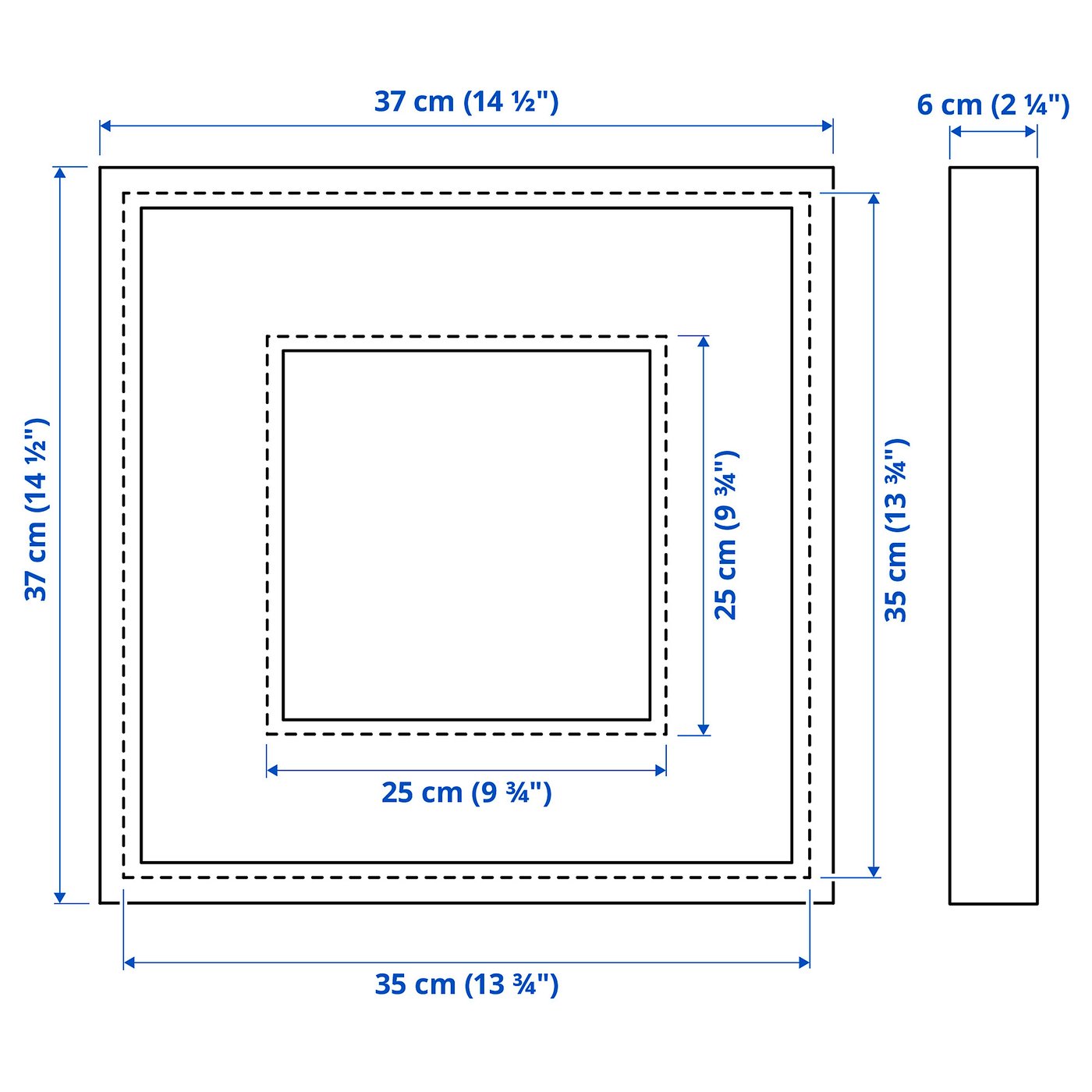 SANNAHED frame, white, 35x35 cm