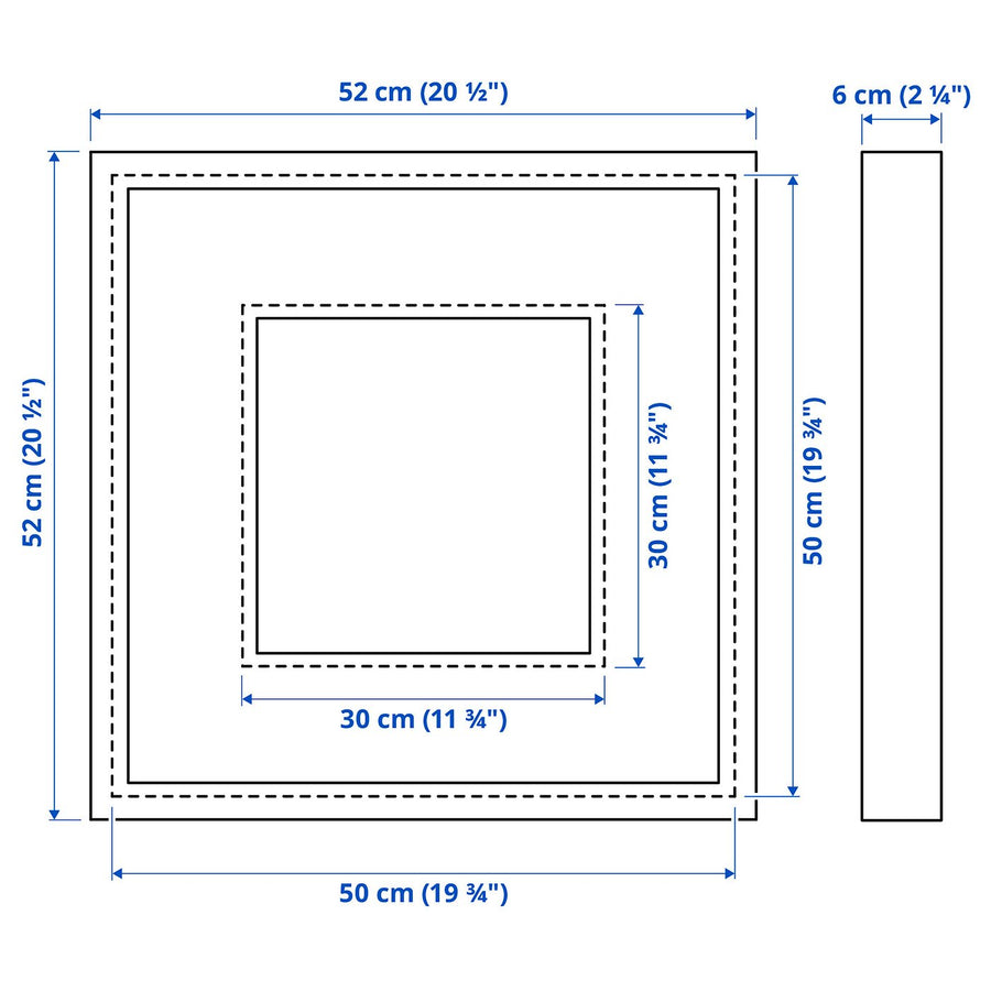 SANNAHED frame, white, 50x50 cm