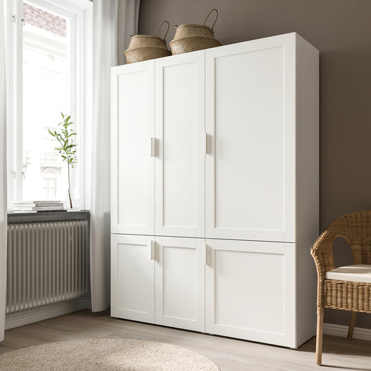SANNIDAL door with soft closing hinges, white, 60x120 cm