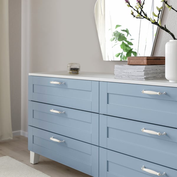 SANNIDAL drawer, white/blue, 80x42x20 cm