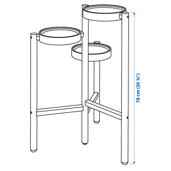 SATSUMAS plant stand, bamboo/white, 78 cm
