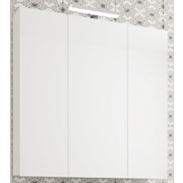 MIRROR CABINET 3 DOORS LED GLOSSY WHITE W 77 D 15.5 H 71 CM