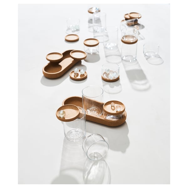 SAXBORGA - SAXBORGA Jar with lid and tray, set of 5, glass cork