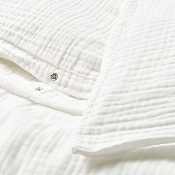 SCHERSMIN duvet cover and 2 pillowcases, white, 240x220/50x80 cm