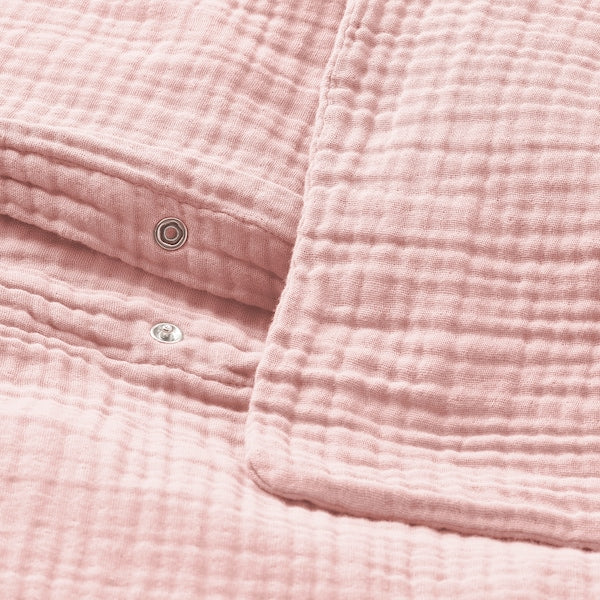 SCHERSMIN - Duvet cover and 2 pillowcases, pale pink, 240x220/50x80 cm