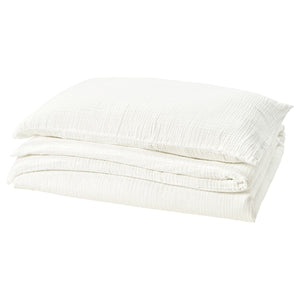 SCHERSMIN duvet cover and pillowcase, white, 150x200/50x80 cm