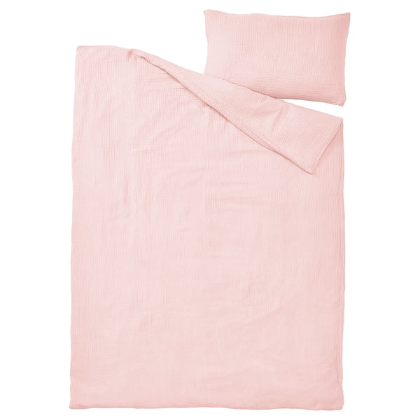 SCHERSMIN duvet cover and pillowcase, pale pink, 150x200/50x80 cm