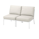 SEGERÖN 2-seat sofa, outdoor, white/beige/Frösön/Duvholmen beige, 124x76x76 cm