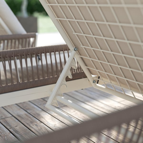 SEGERÖN sun lounger, white/beige, 205x72 cm