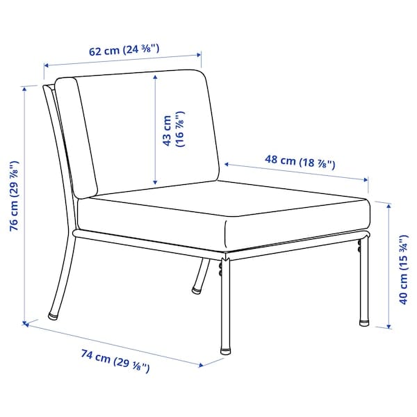 Ikea SEGERÖN - Sectional sofa seat, outdoor, white/beige/Frösön/Duvholmen beige