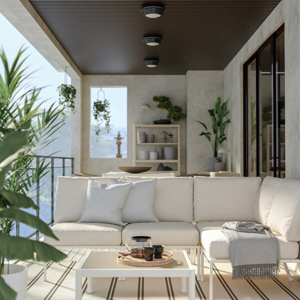 SEGERÖN - Furniture set, 3 places, outdoor white/beige/Frösön/Duvholmen beige