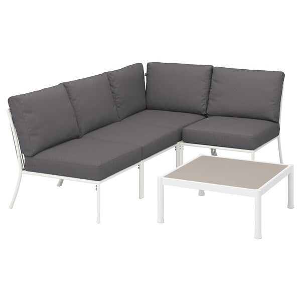 SEGERÖN - Furniture set, 3 places, outdoor white/beige/Frösön/Duvholmen dark grey