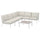 SEGERÖN 5-seat conversation set, outdoor, outdoor white/Frösön/Duvholmen beige, 262x76x200 cm